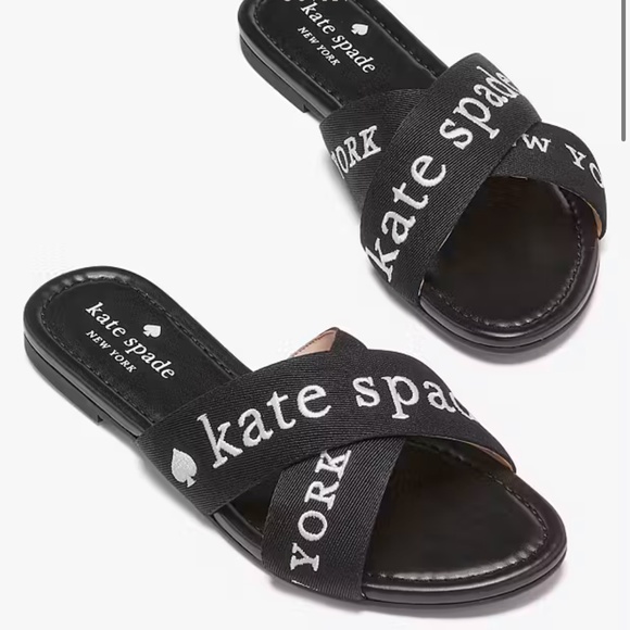 New🖤Kate Spade ♠️ Black Piper Slide - Picture 1 of 3